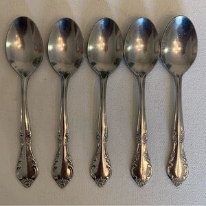 5 Unbranded KOREA Stainless Steel Spoons Teaspoons Similar to Fenway Daydream 6